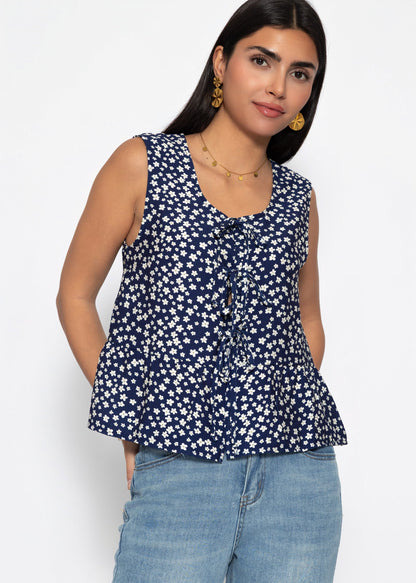 Talía | Top floral · Azul