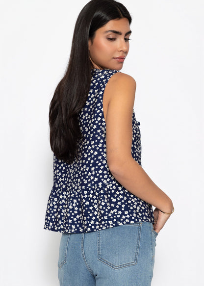 Talía | Top floral · Azul