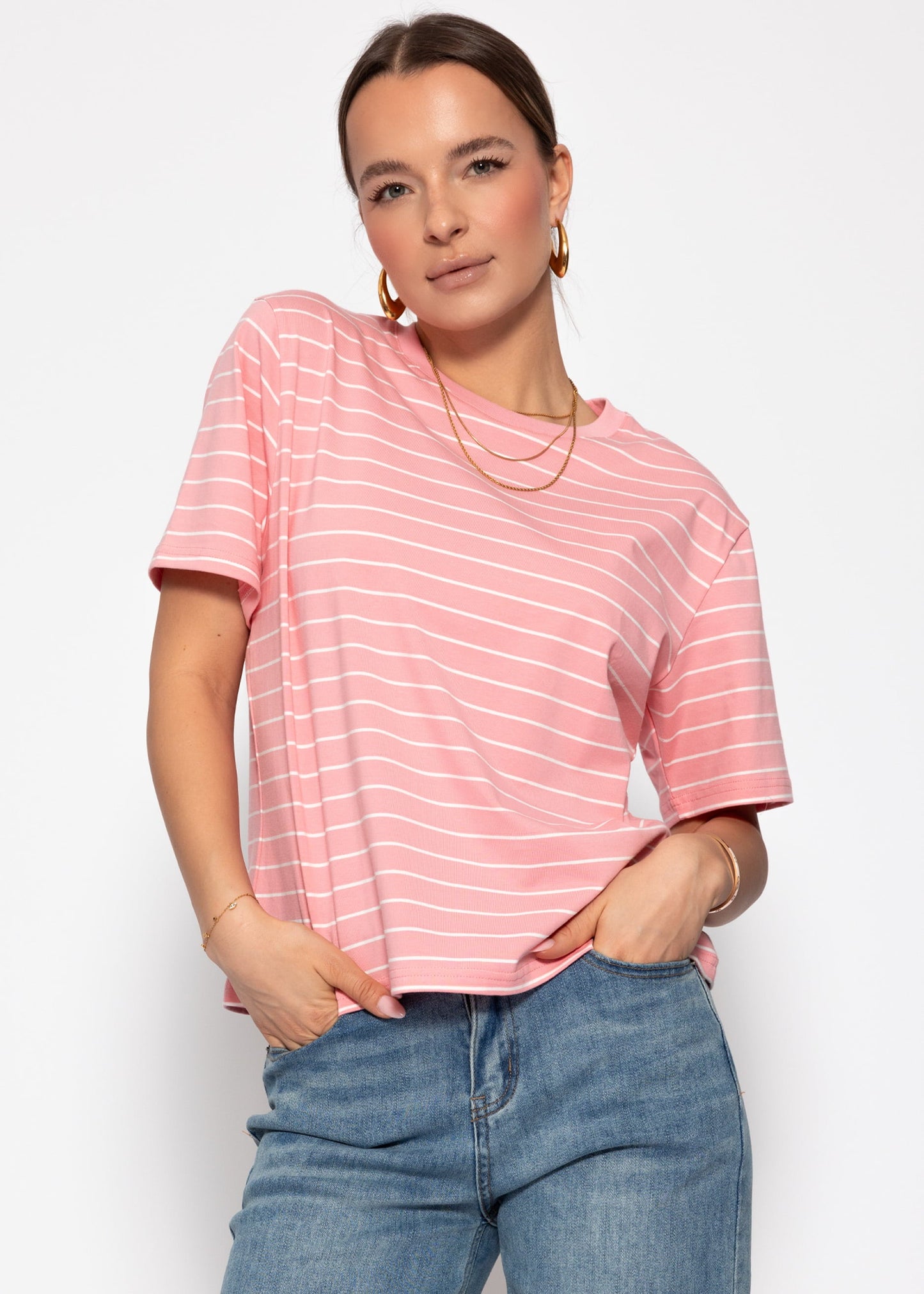 Paula | Camiseta a rayas · Rosa
