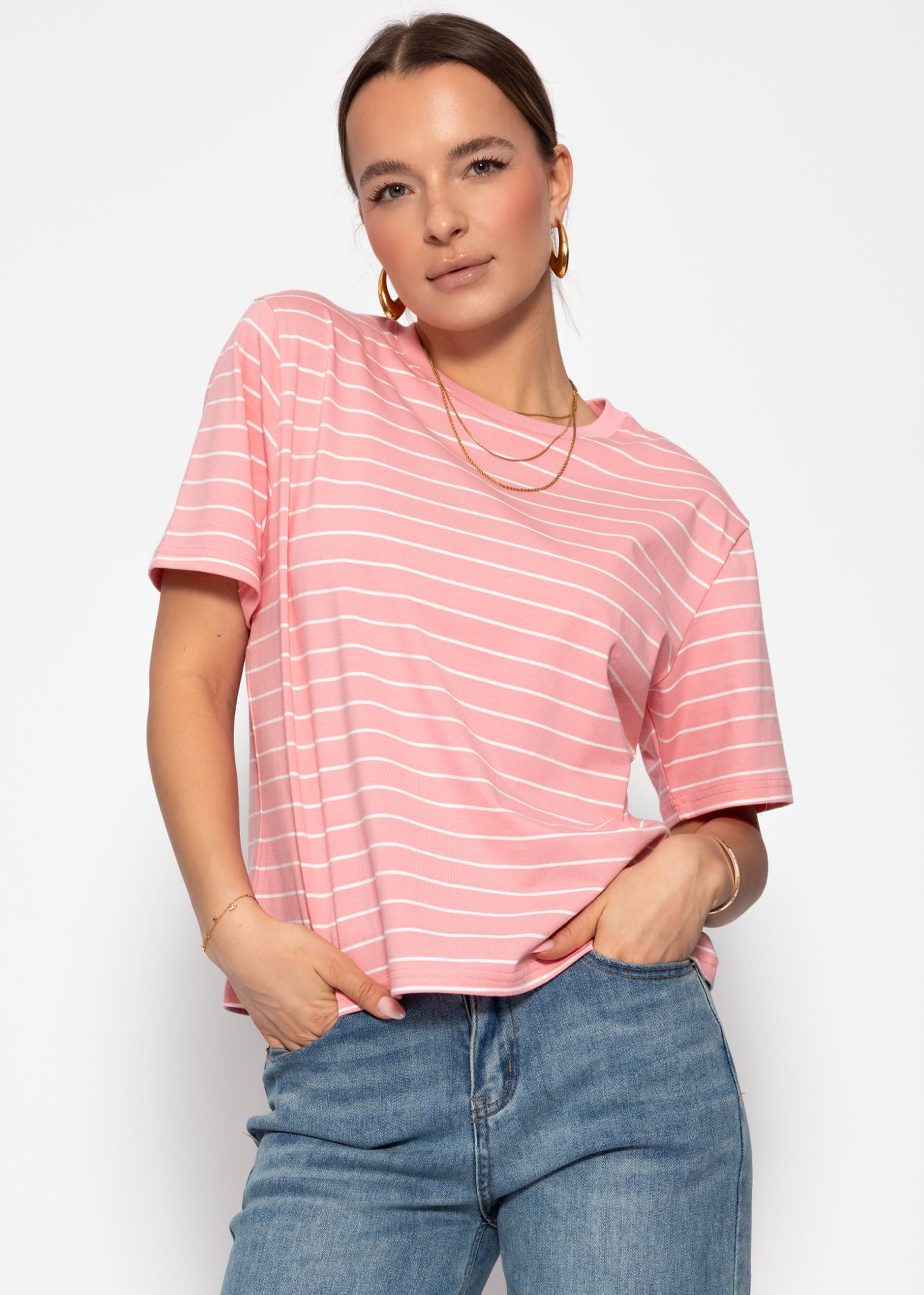 Paula | Camiseta a rayas · Rosa