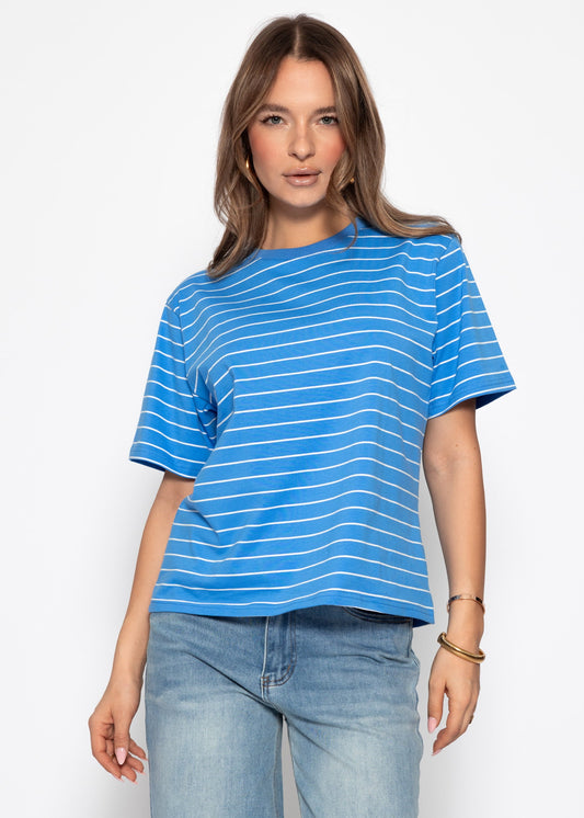Paula | Camiseta a rayas · Azul royal