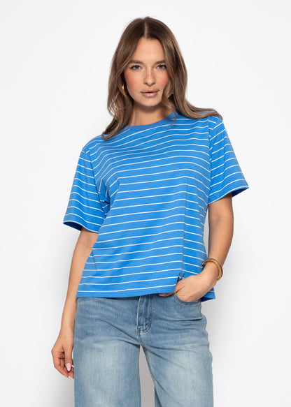 Paula | Camiseta a rayas · Azul royal