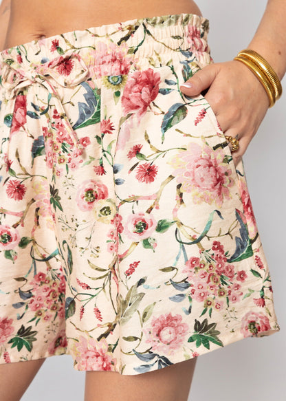 Gemma | Shorts floral · Beige